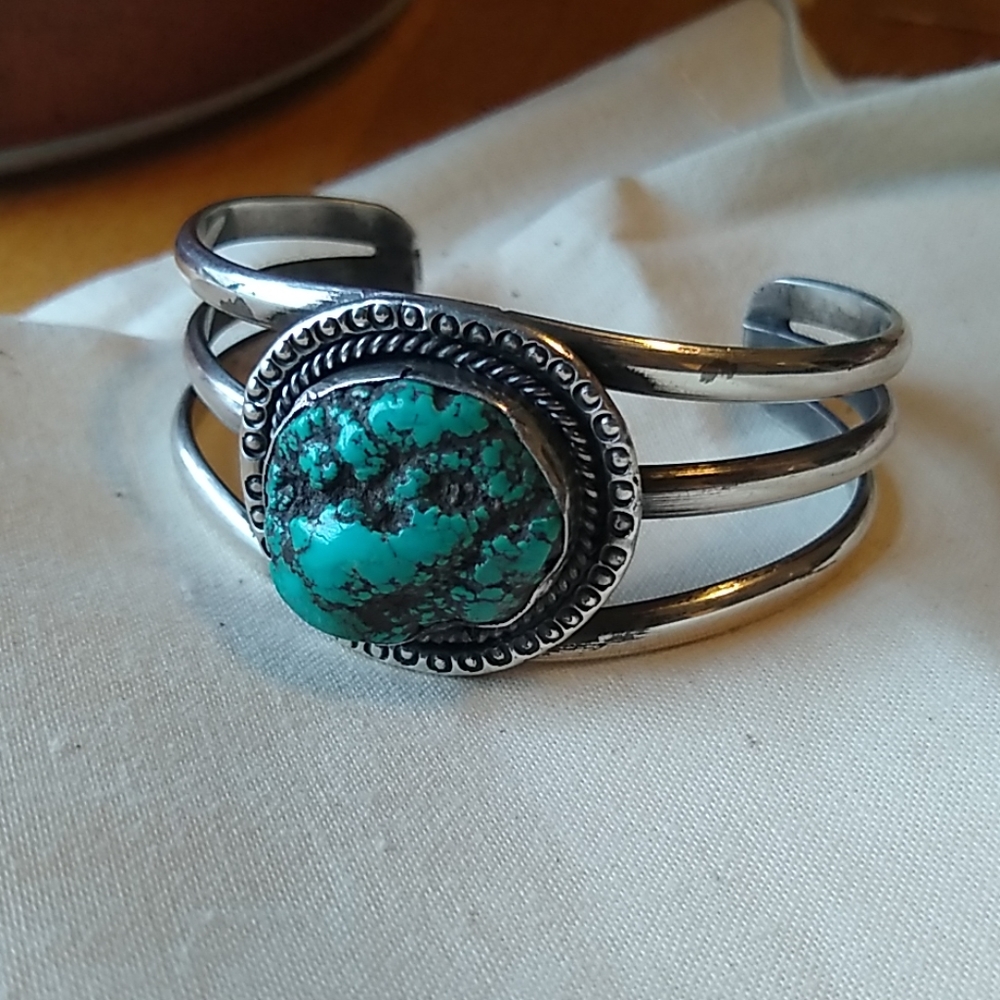 Turquoise Silver Cuff